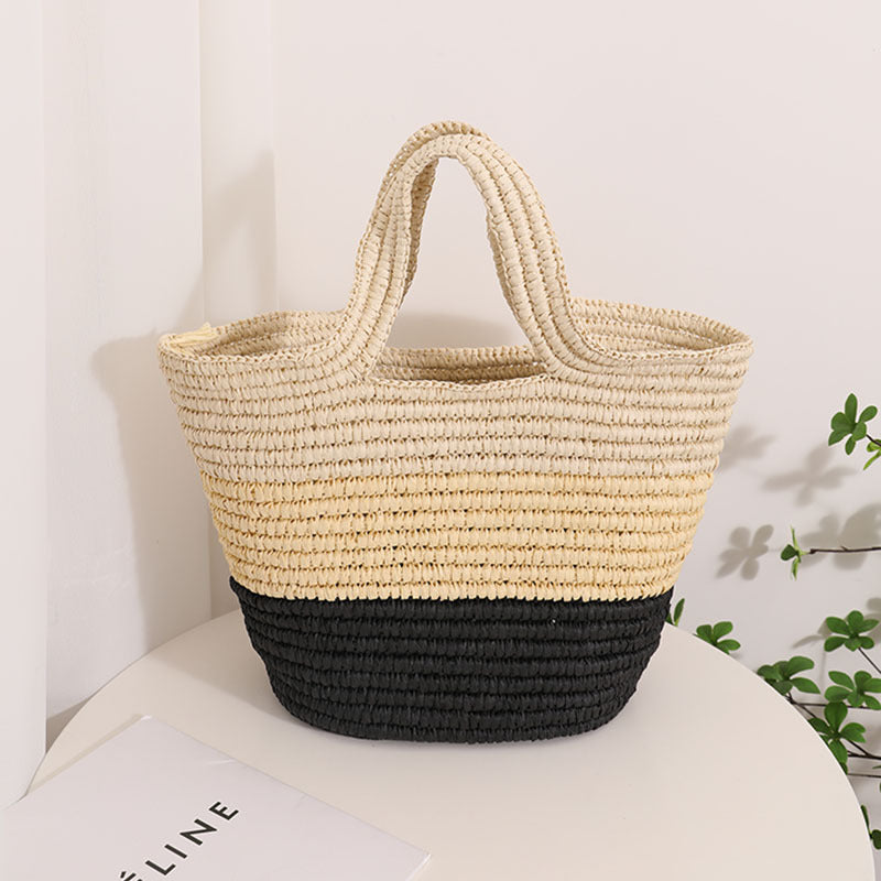 Handcrafted Durable Beach Bag with Cheerful Zigzag Pattern LoungeYard — product view 4