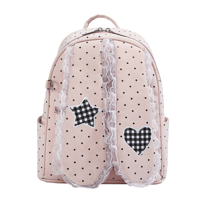 Fashionable Polka Dot Backpack LoungeYard — product view 4