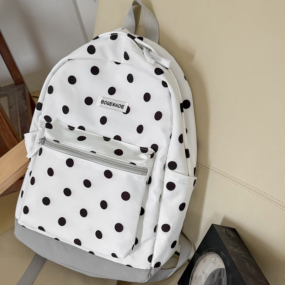 Casual Dot-Printed Backpack LoungeYard — product view 6