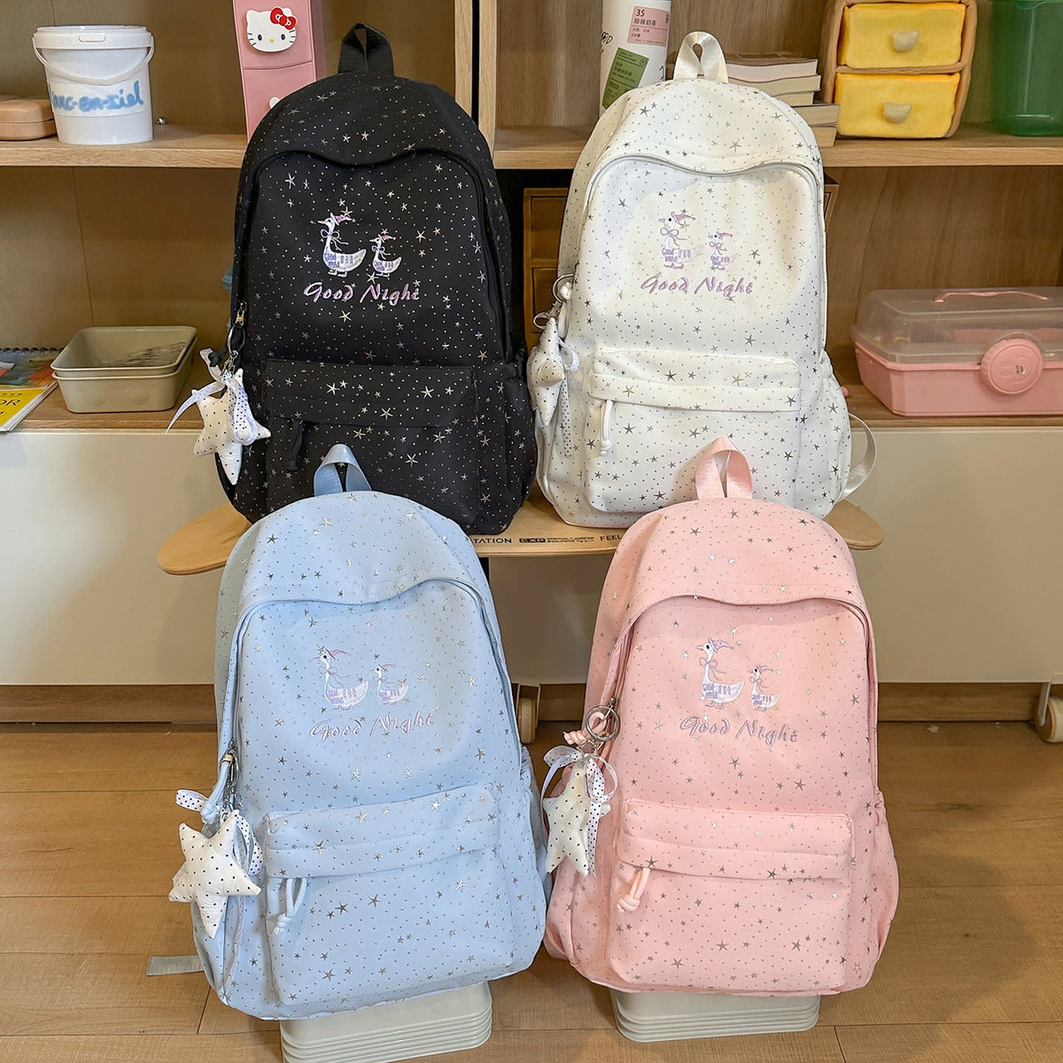 Star-Embellished Casual Backpack LoungeYard 1791205643 — product view 4
