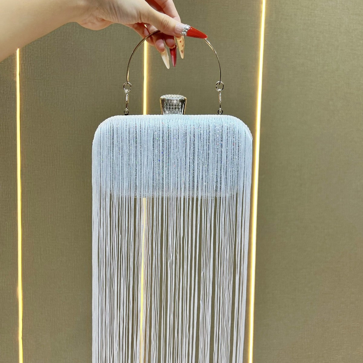 Fringe Detail Evening Clutch — product view 1
