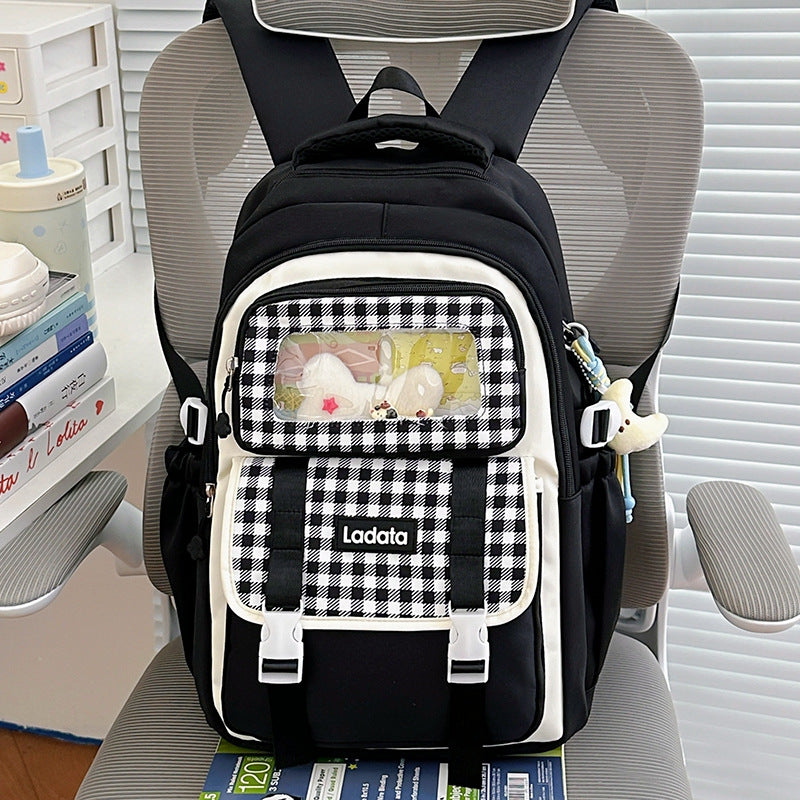 Multi-Functional Gingham Patterned Backpack — product view 3