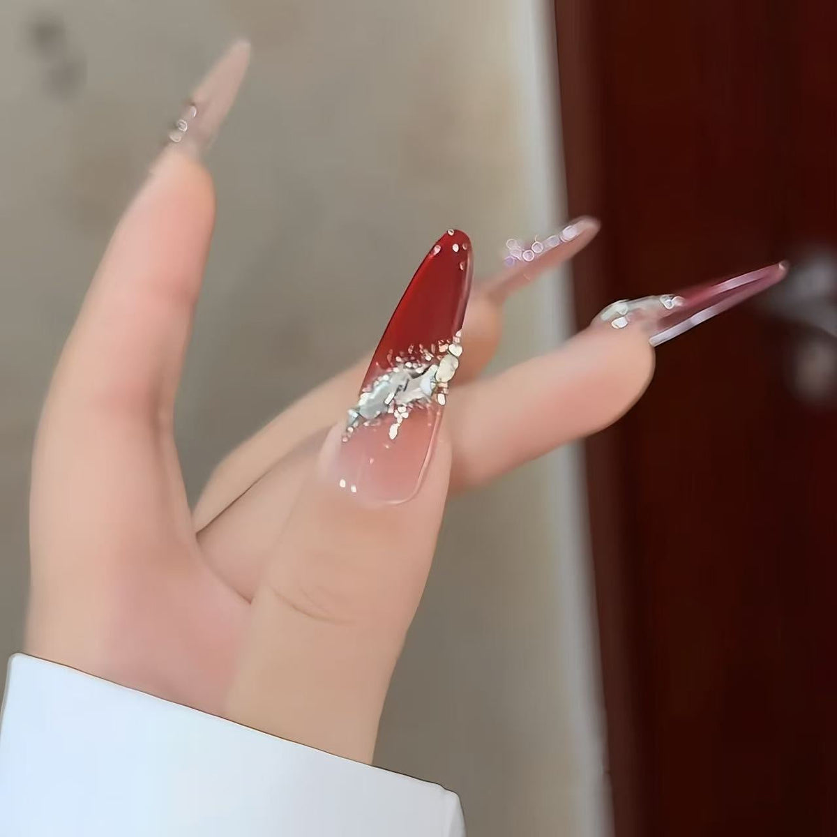 Premium Crystal-Decorated Nail Extensions — product view 4