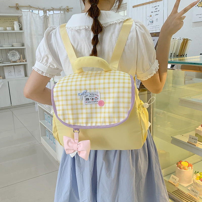 Cute Heart-Print Mini Backpack LoungeYard — product view 1