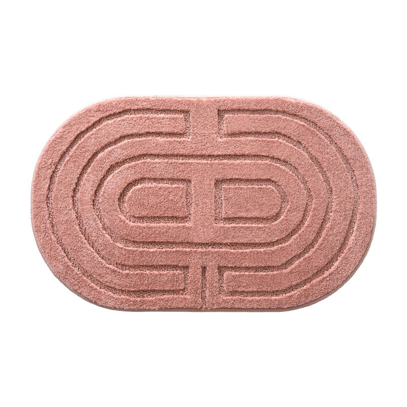 Plush Abstract Bath Mat Bowlift — product view 1