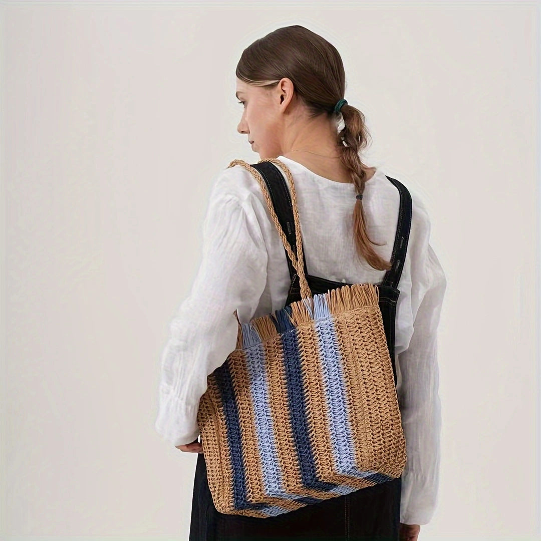 Handcrafted Macrame Tote Bag LoungeYard — product view 3