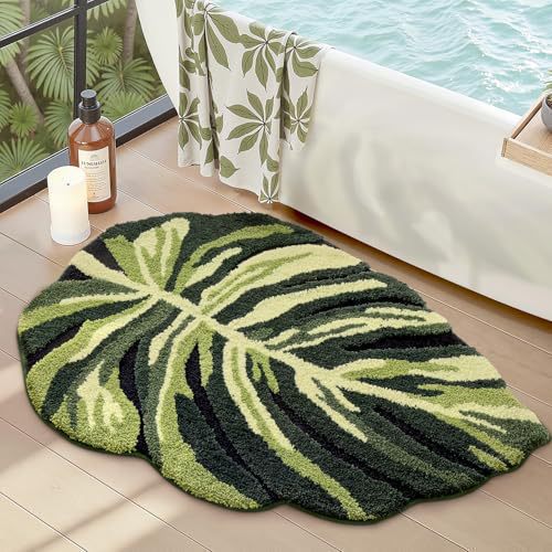 Leaf-Shaped Plush Bath Mat 1789754064 — product view 4