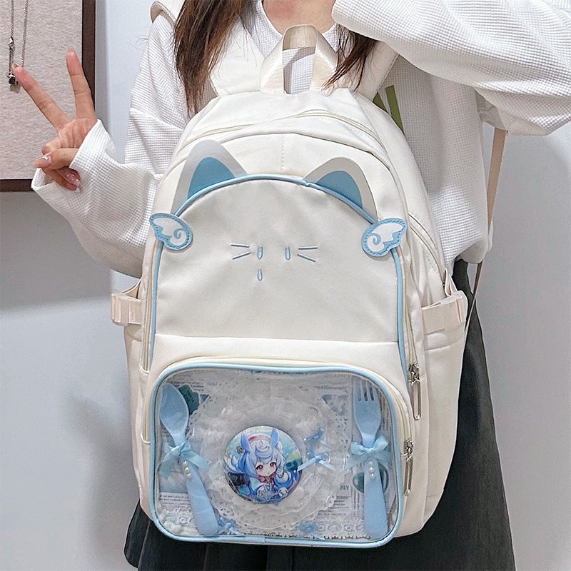 Playful Cat-Ear Graphic Backpack LoungeYard — product view 3