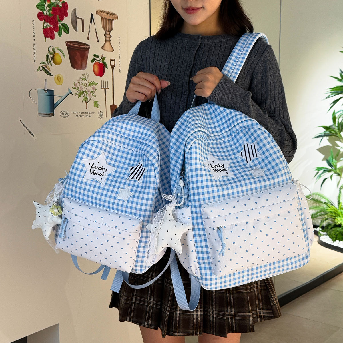 Playful Large Capacity Backpack with Multiple Pockets LoungeYard — product view 2
