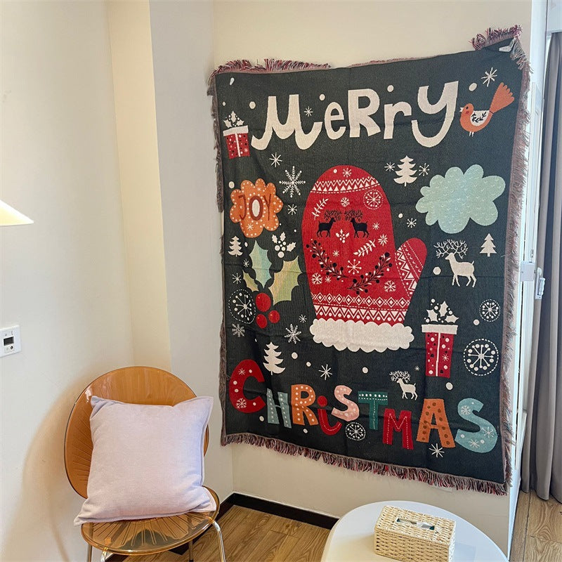 Cozy Holiday-Themed Tapestry Blanket — product view 1