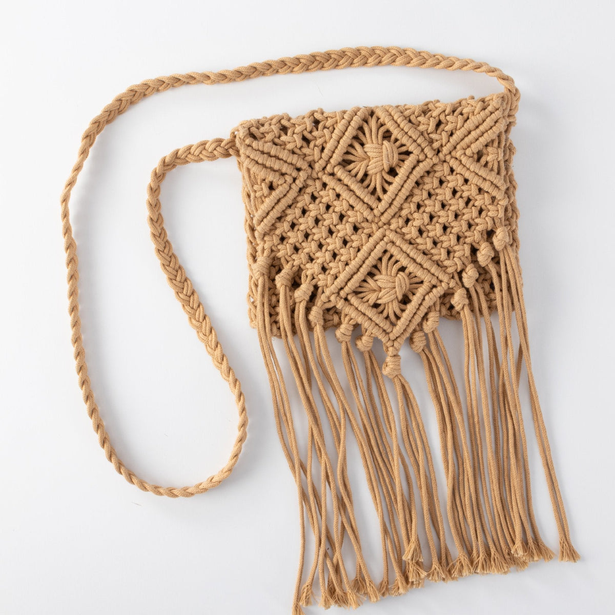 Hand-knotted Macrame Shoulder Bag LoungeYard — product view 3