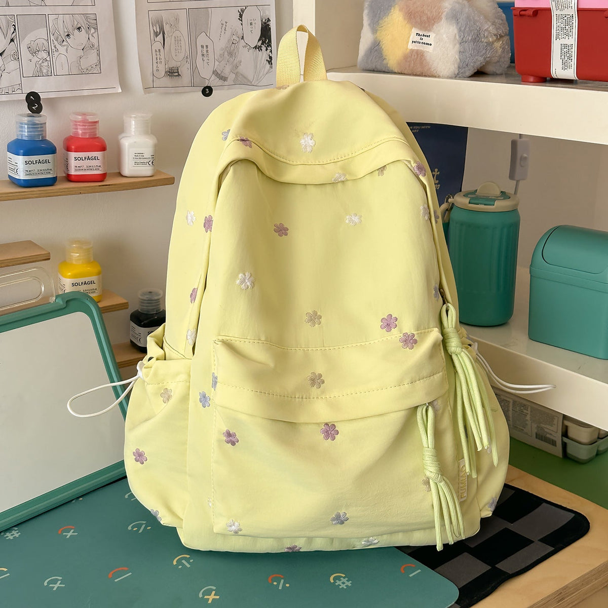 Embroidered Floral Print Backpack LoungeYard — product view 5