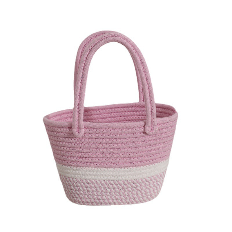 Handmade basket bag with modern accents LoungeYard — product view 5
