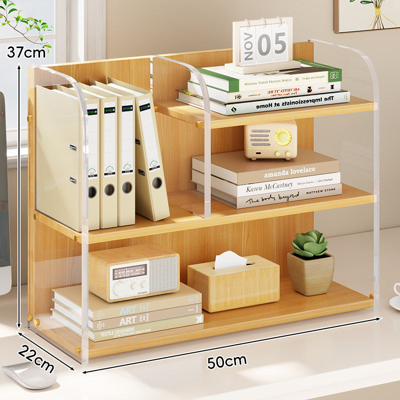 Curved-Acrylic Panel Dual-Compartment Desktop Book and Document Organizer — product view 4