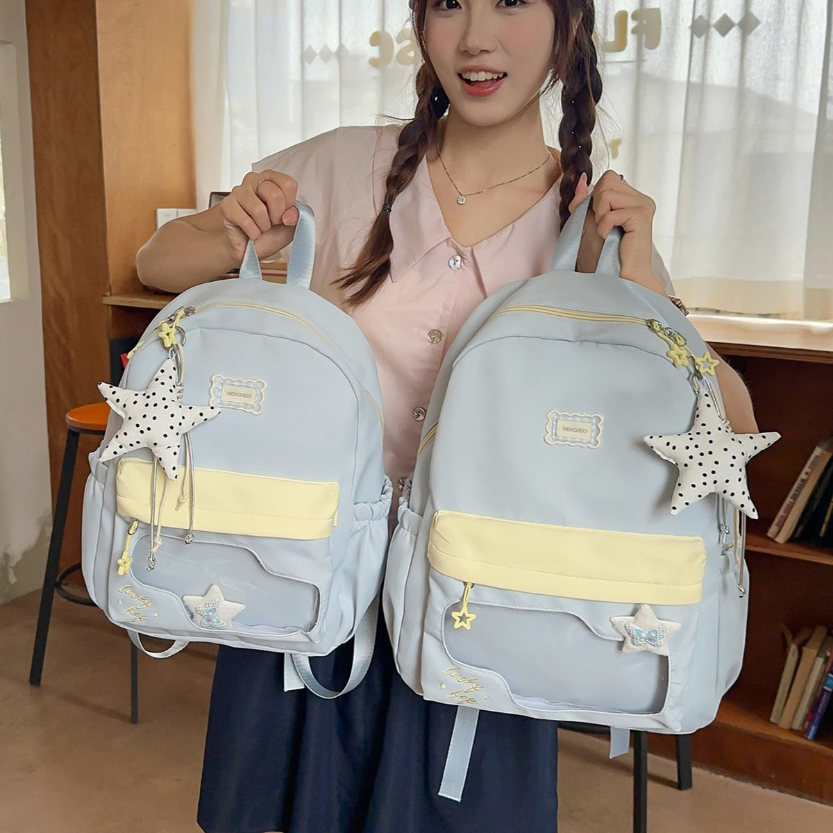 Fun Star-Embellished Backpack LoungeYard — product view 1