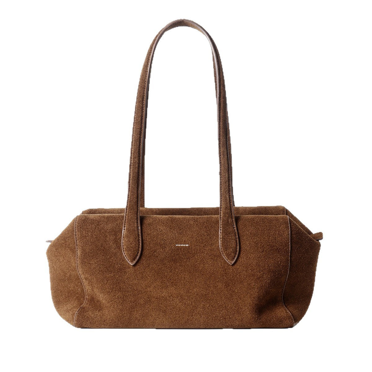 Suede Elongated Rectangular Shoulder Tote with Long Double Straps — product view 4
