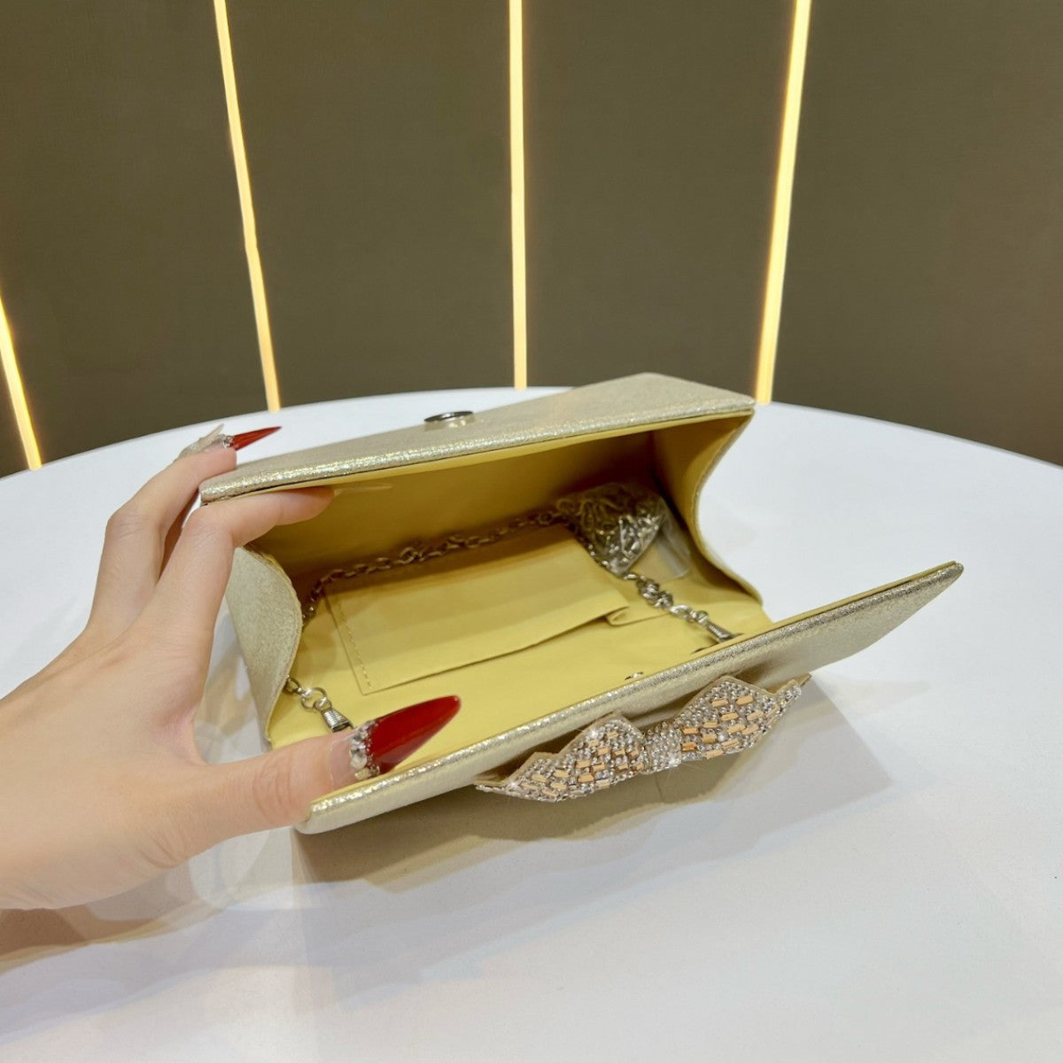 Bow-Decorated Evening Clutch — product view 6