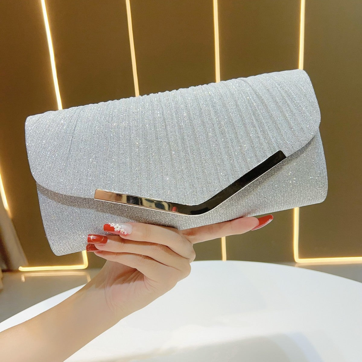Elegant Pleated Clutch Bag — product view 7
