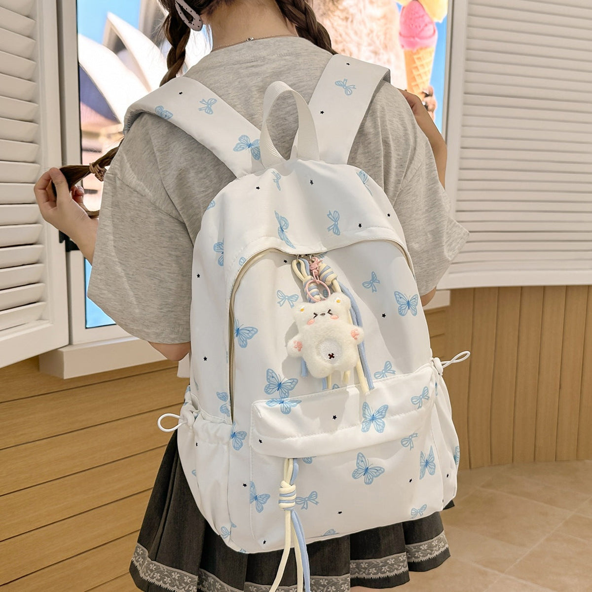Charming Butterfly Print Casual Backpack LoungeYard — product view 1