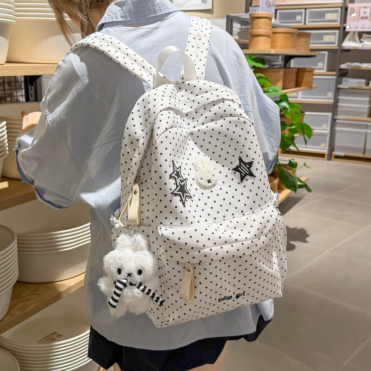 Fun-Themed Polka Dot Backpack LoungeYard — product view 1