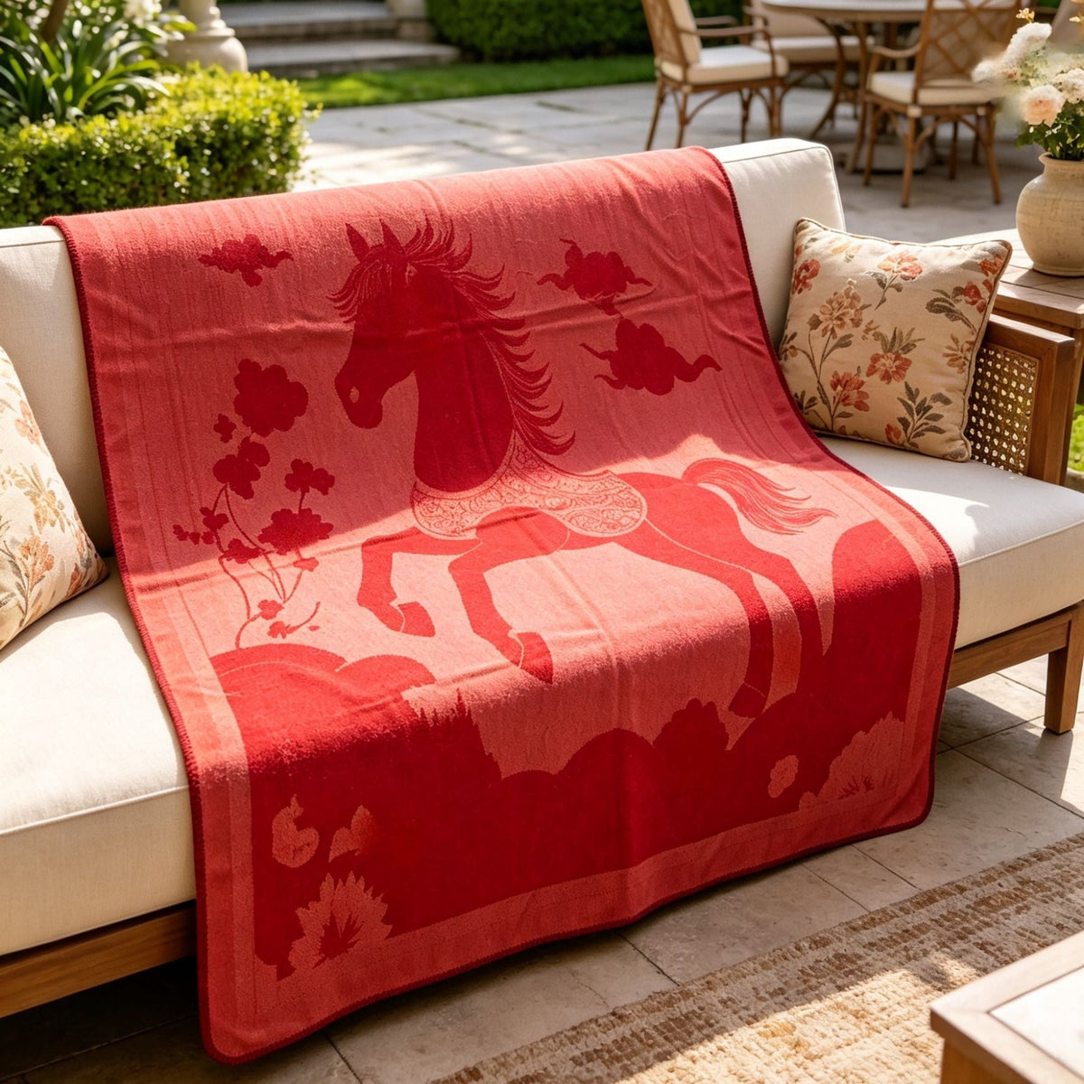 Decorative Equestrian-Themed Throw Blanket — product view 7
