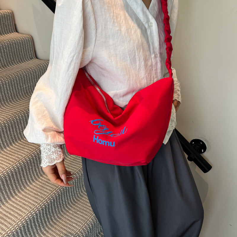 Modern Ruffled Canvas Tote Bag LoungeYard — product view 2