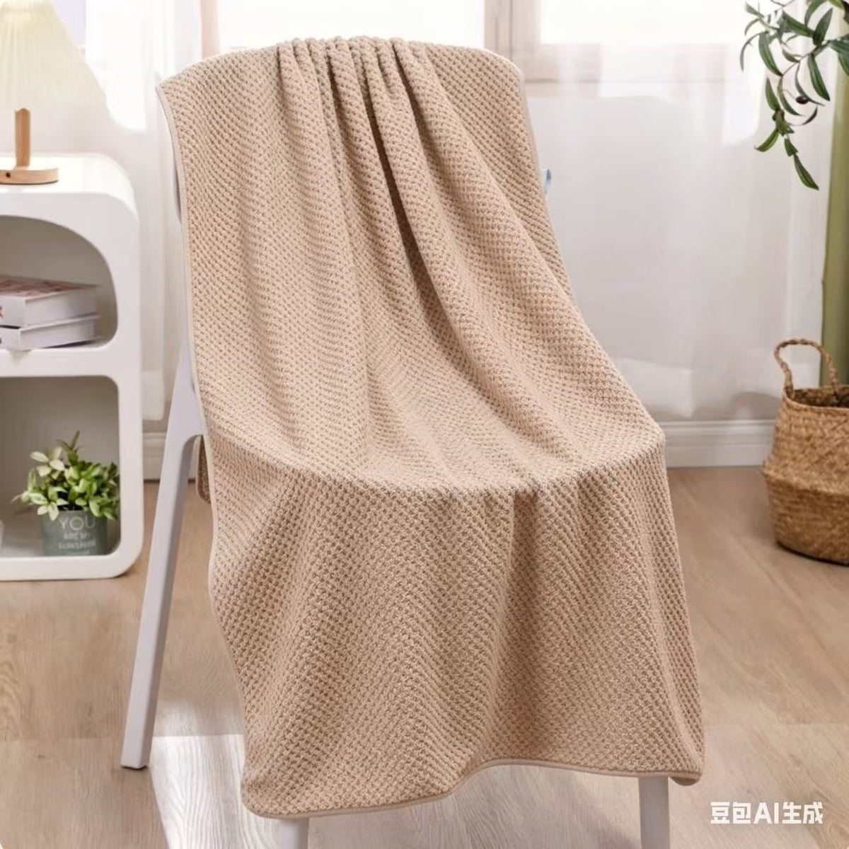 Waffle Weave Lightweight Absorbent Bath Towel LoungeYard — product view 6