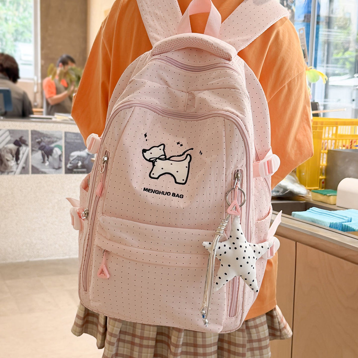 Graphic Cat-Themed Backpack LoungeYard — product view 3