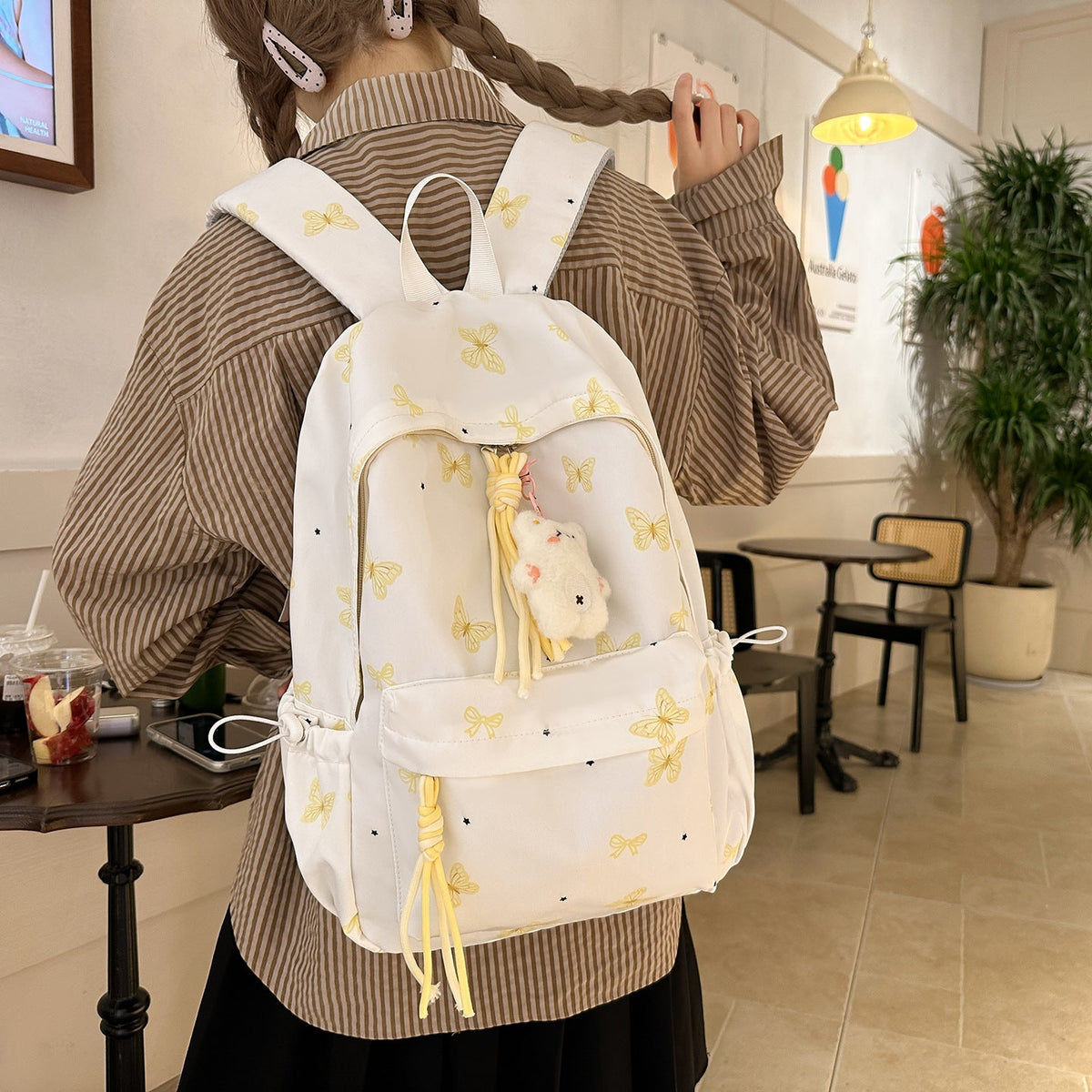 Charming Butterfly Print Casual Backpack LoungeYard — product view 2