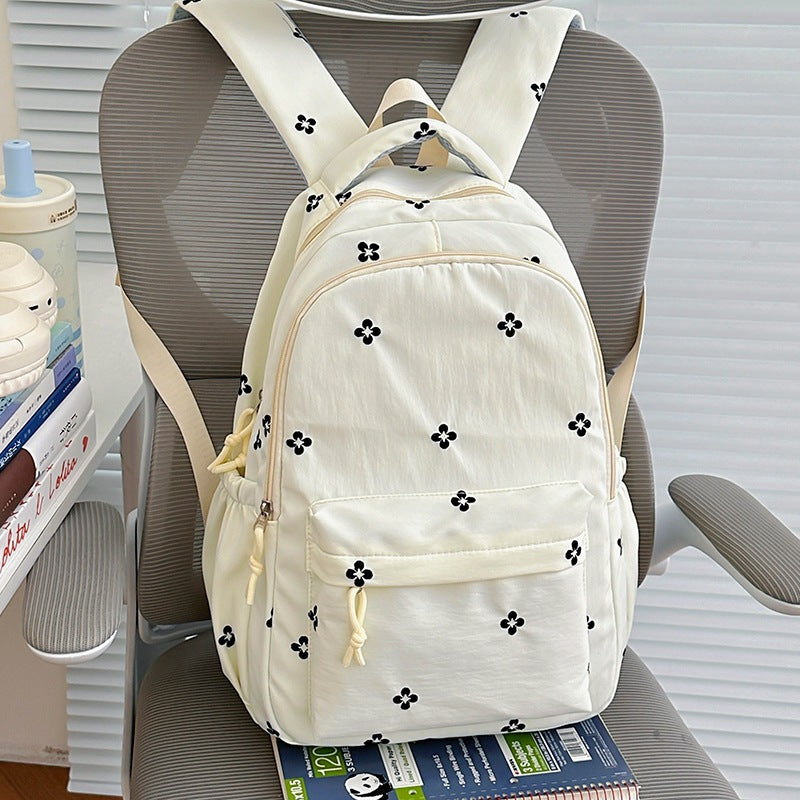 Embroidered Floral Patterned School Backpack LoungeYard — product view 6