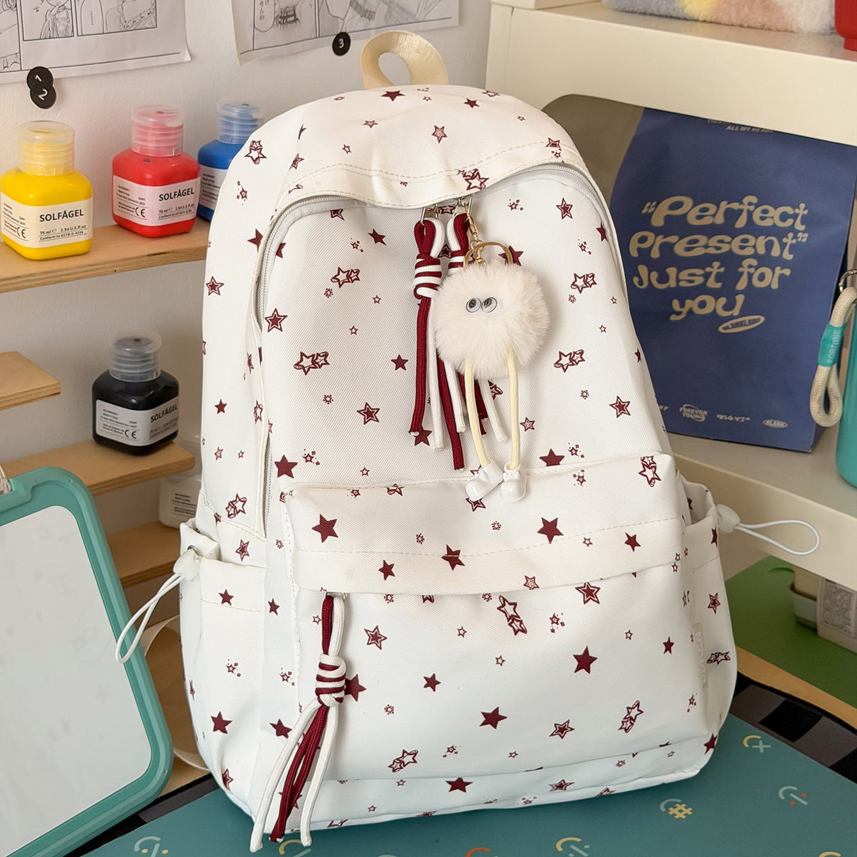Casual Lightweight Star-Printed Backpack LoungeYard — product view 7