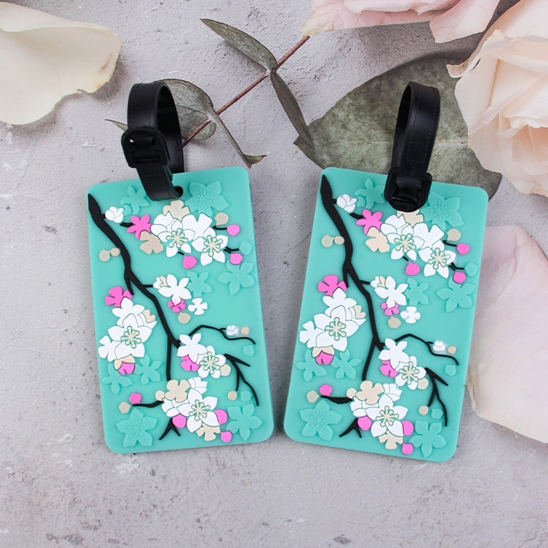 Floral Silicone Luggage Tag LoungeYard — product view 2
