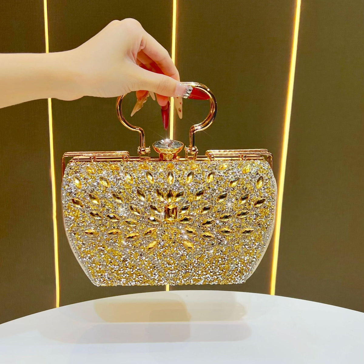 Floral-Inspired Crystal Evening Handbag — product view 7