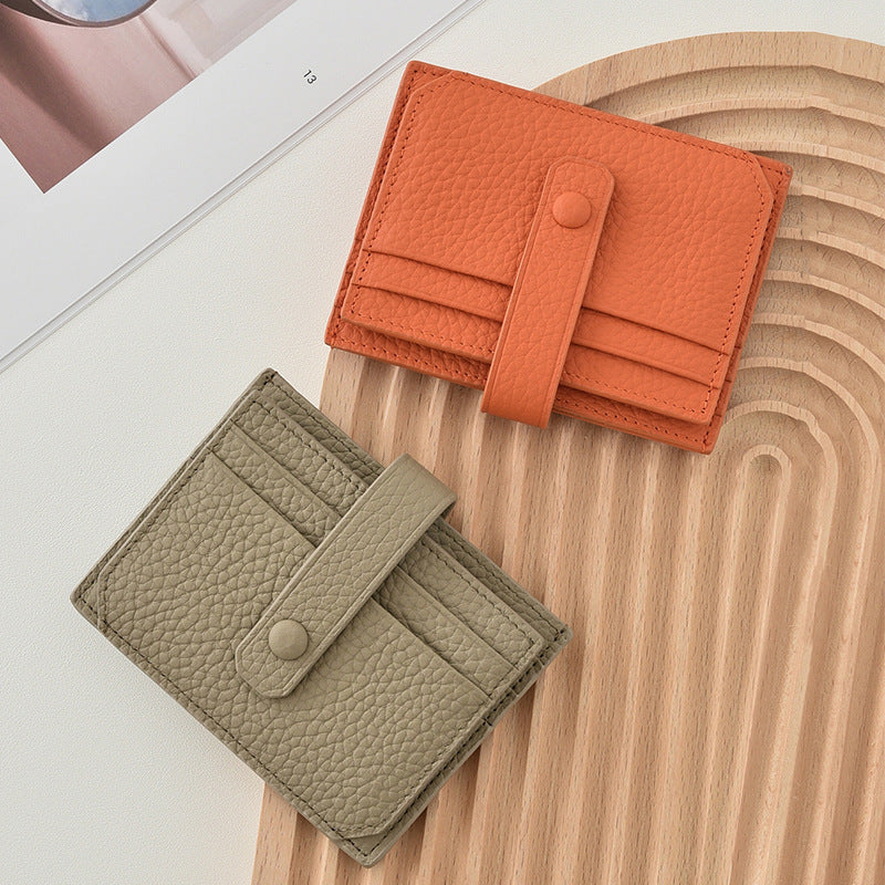 Stylish Textured Leather Card Holder — product view 1