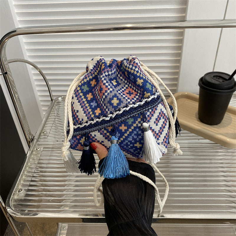 Bohemian Drawstring Tote Bag — product view 1