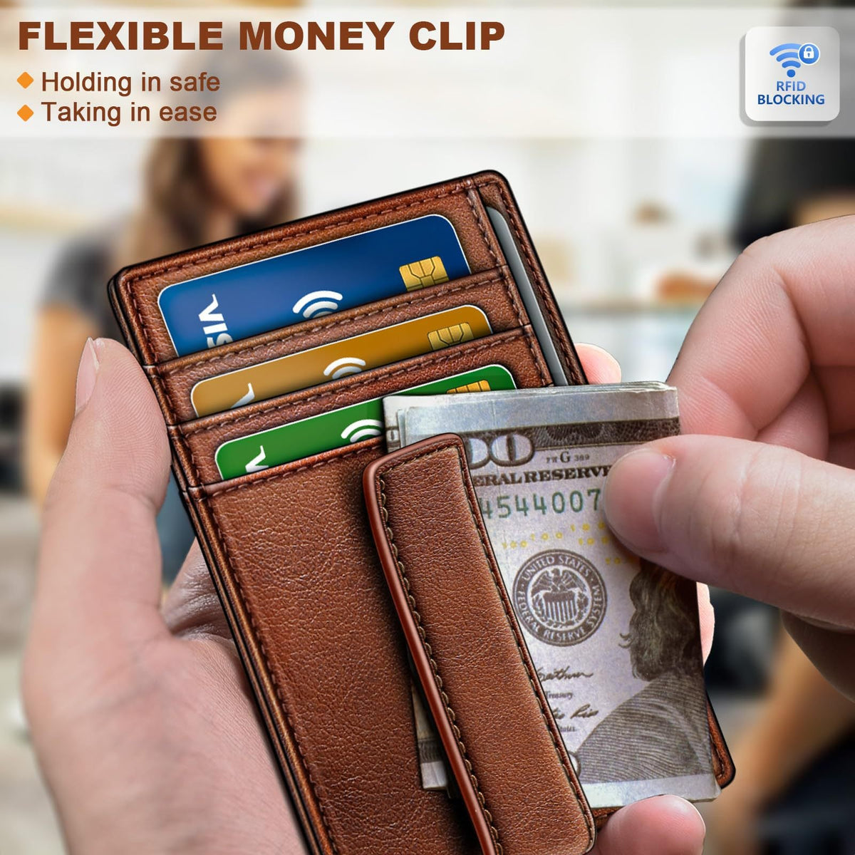 Sleek Multifunctional Leather Cardholder LoungeYard — product view 3