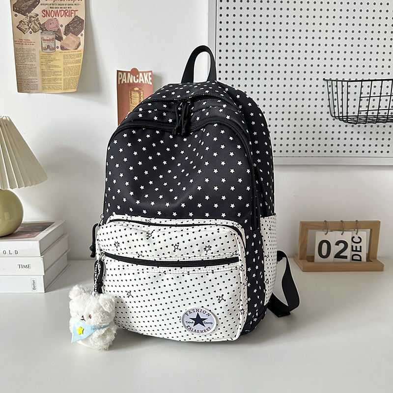 Playful Star-Patterned School Backpack LoungeYard — product view 6