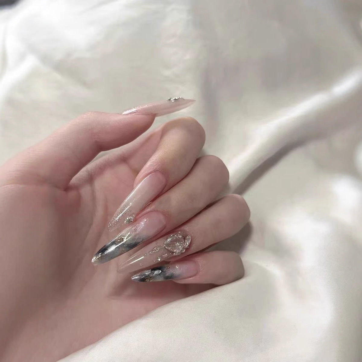 Premium Crystal-Accented Stiletto Nail Enhancements — product view 4