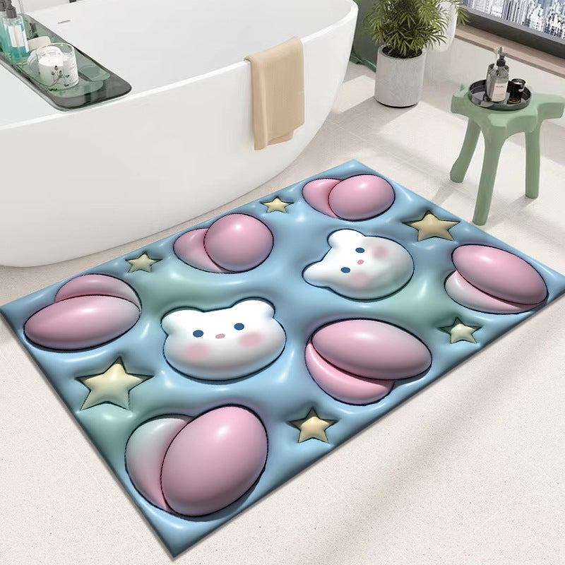 Cute Cartoon Cat Shape Bath Mat LoungeYard — product view 7