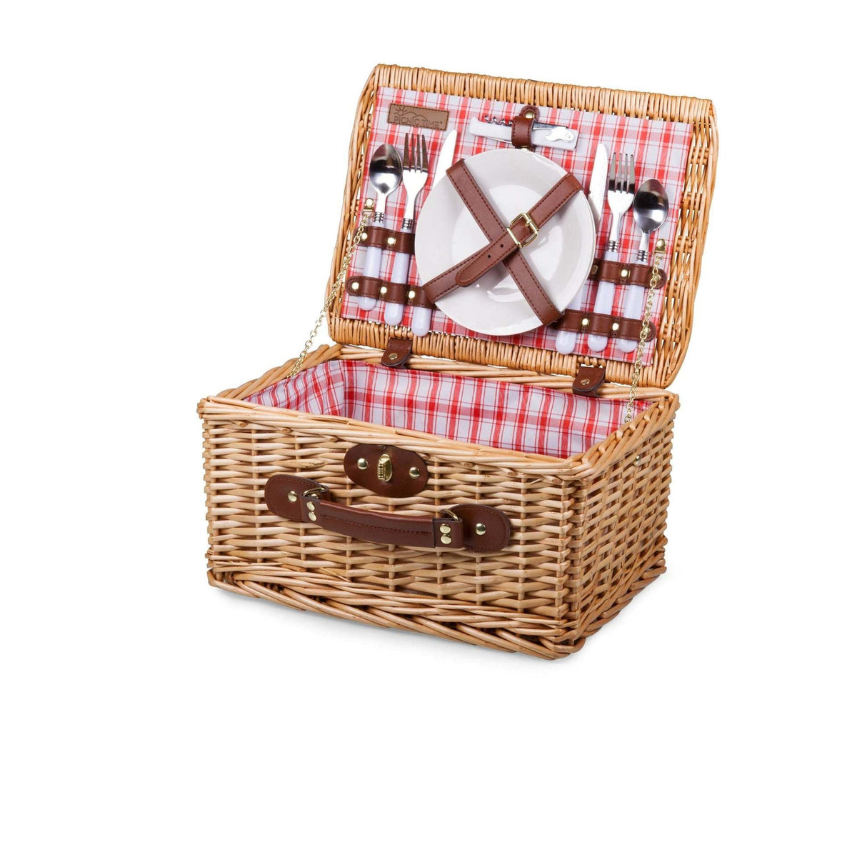 Women's picnic basket with integrated dish set and decorative inner lining LoungeYard — product view 5