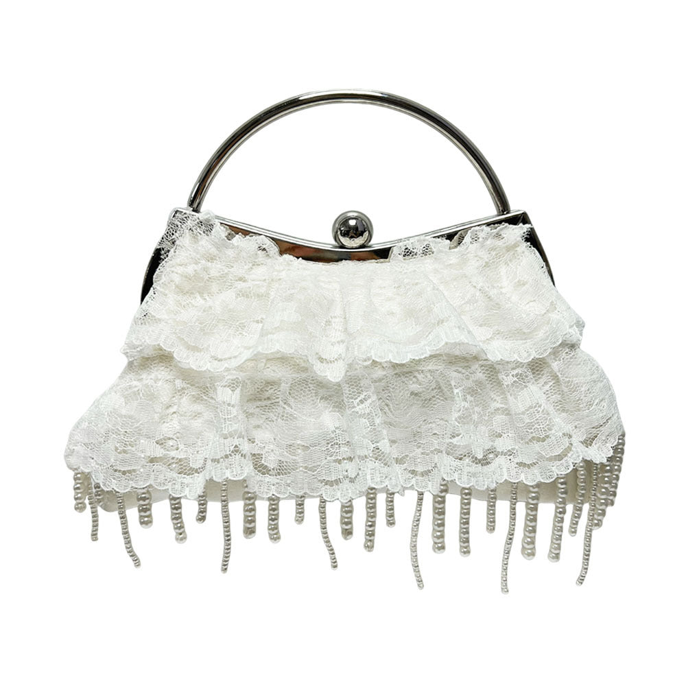 Ruffled Lace Evening Clutch — product view 5