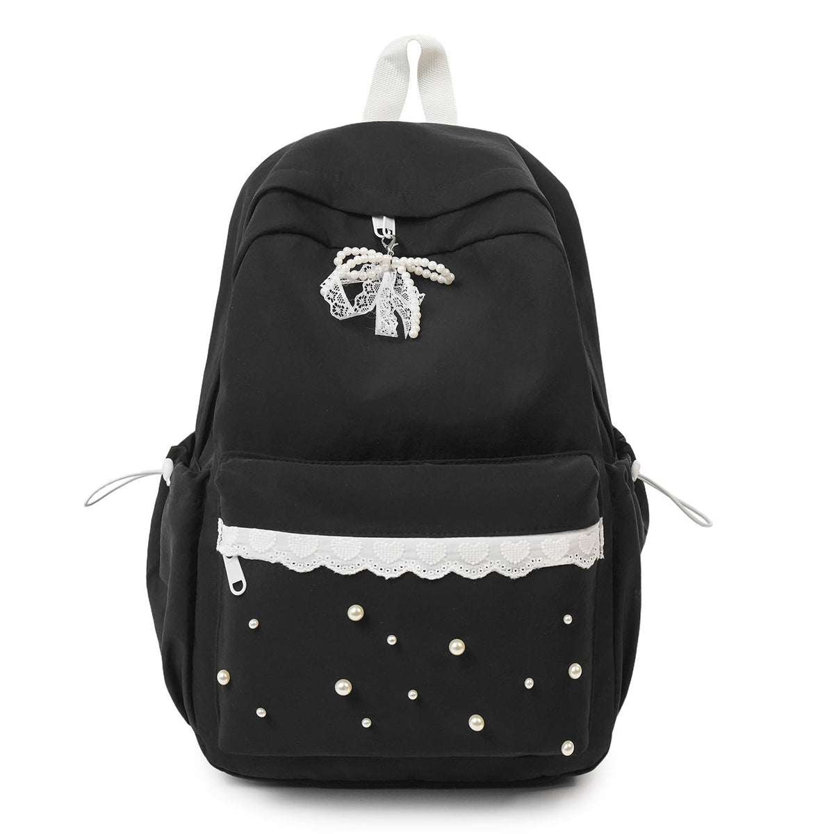 Decorative Pearl-Embellished Backpack LoungeYard — product view 1