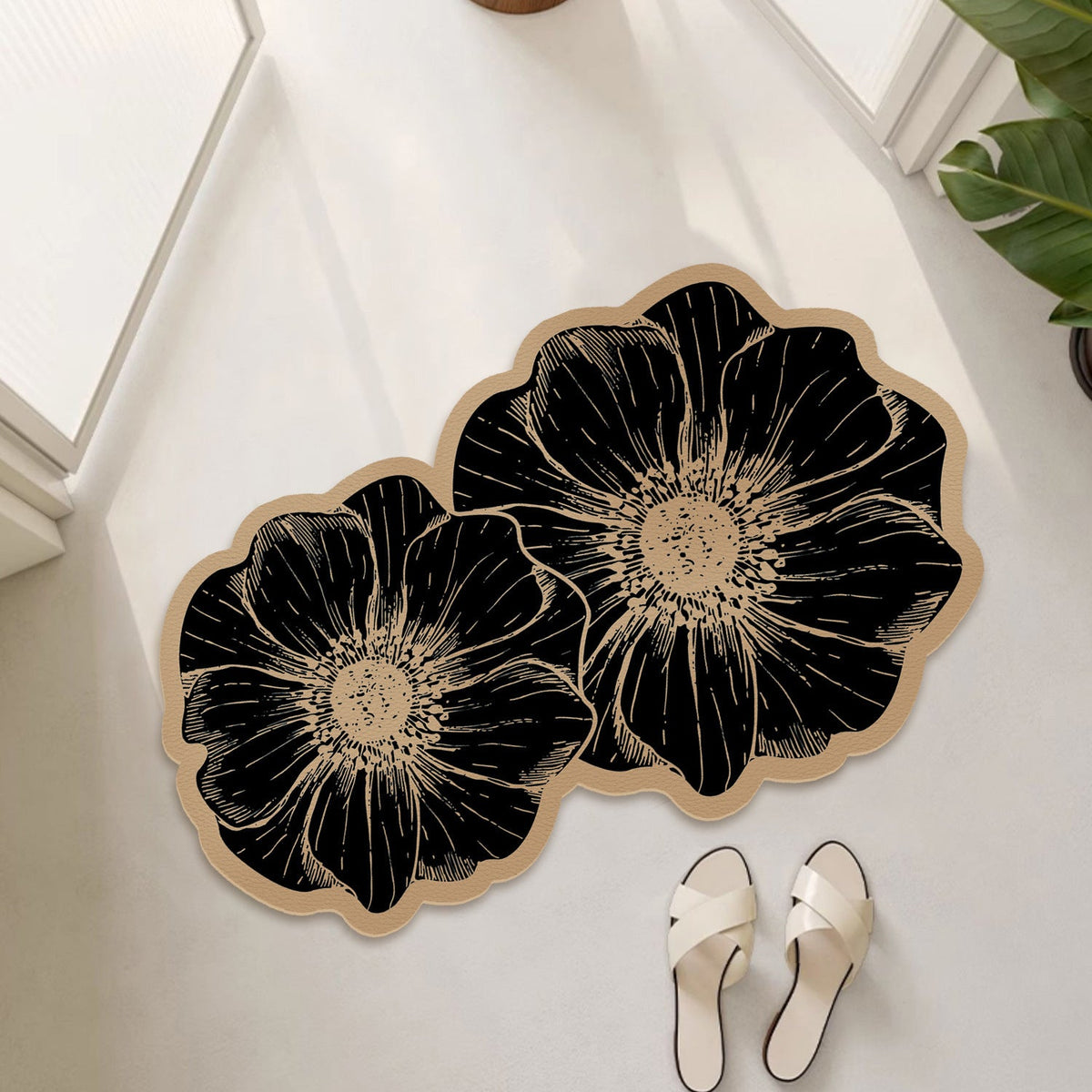 Floral Print Bath Mat LoungeYard — product view 4