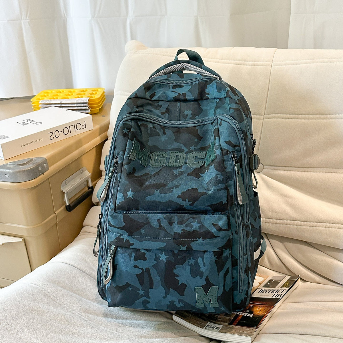 Durable Camo-Printed Day Backpack LoungeYard — product view 6