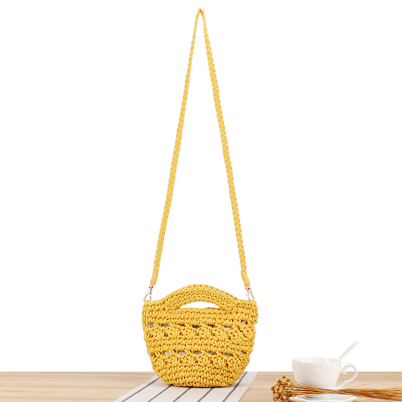 Playful macrame shoulder bag with braided handle LoungeYard — product view 5