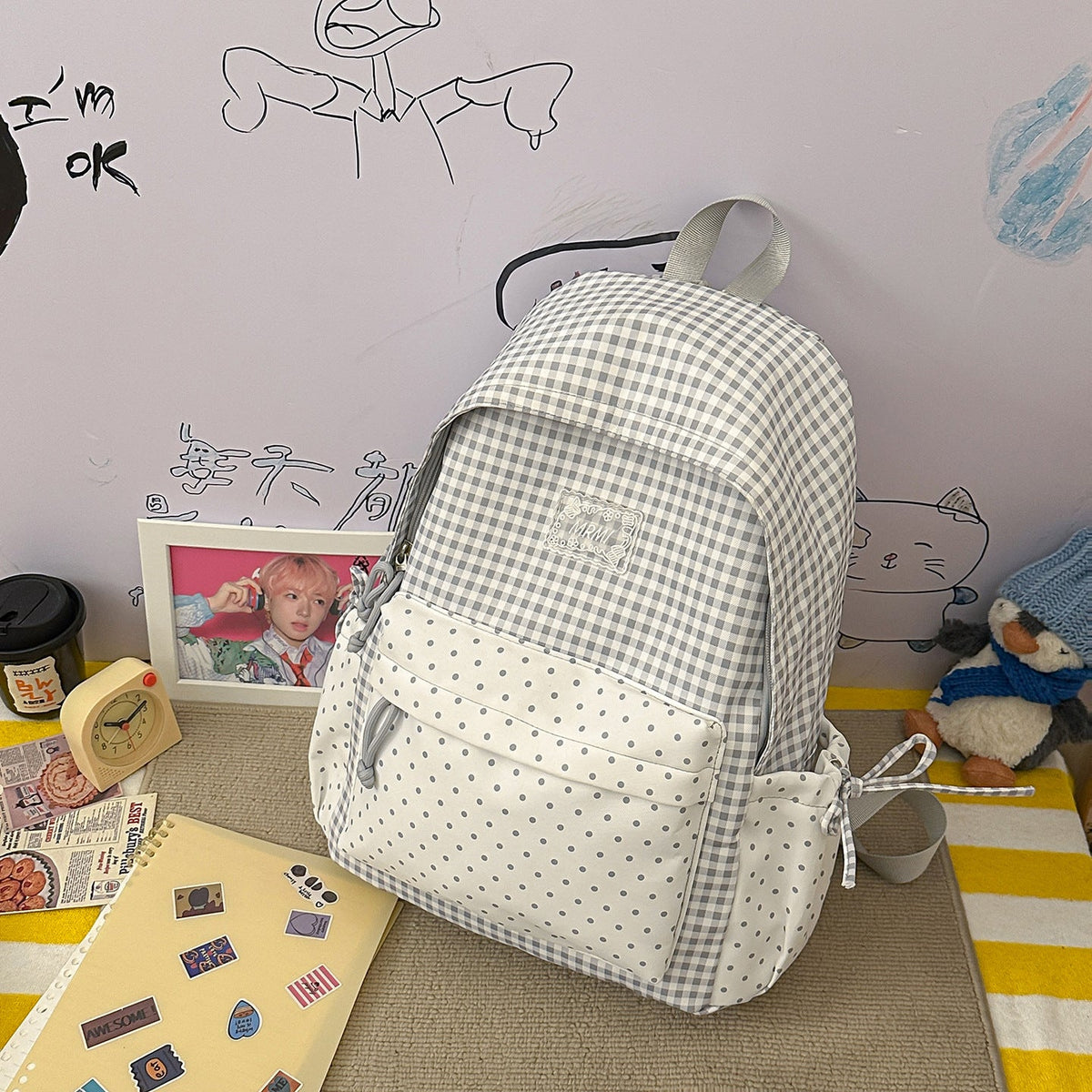 Chic Plaid Backpack LoungeYard — product view 6