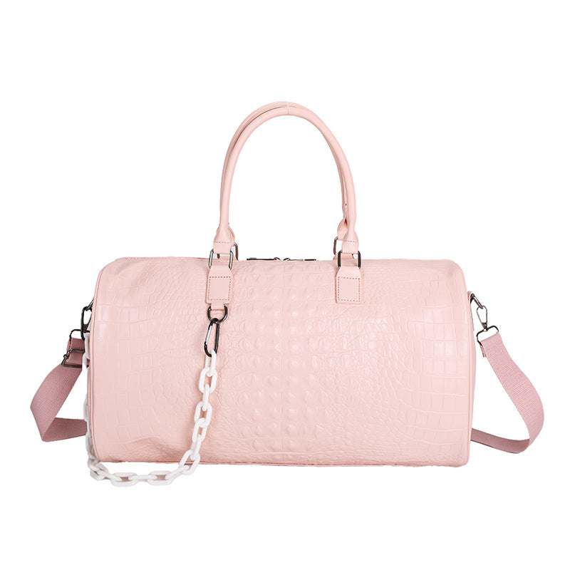 Crocodile Textured Luxurious Travel Duffle Bag LoungeYard — product view 3
