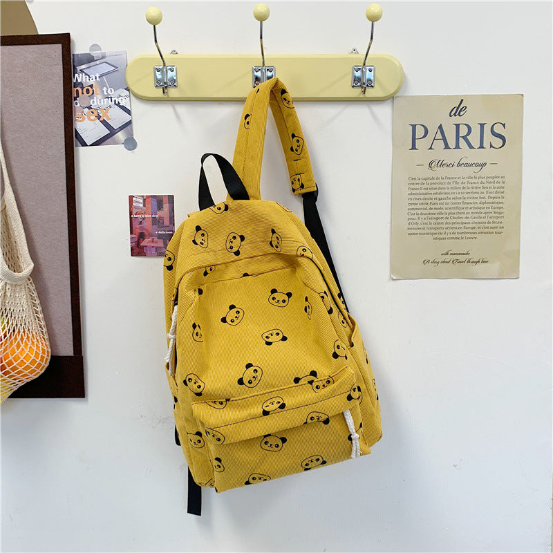 Casual backpack with panda motif LoungeYard — product view 1