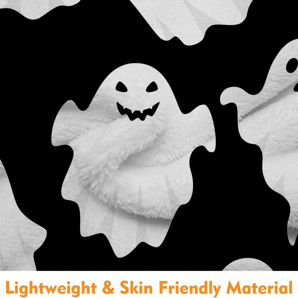 Spooky Ghost Pattern Throw Blanket — product view 2