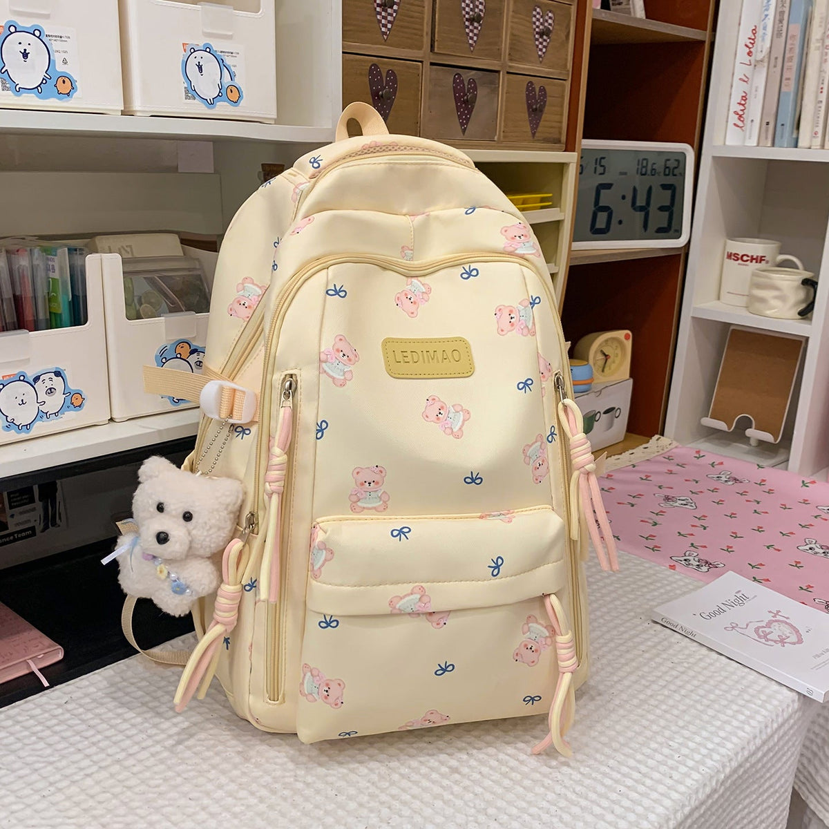 Cute Character-Printed Backpack LoungeYard — product view 6